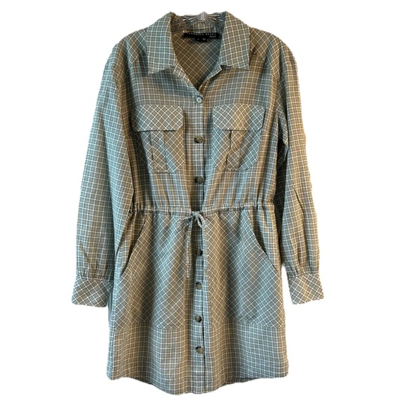 Veronica Beard Elyse Plaid Button-Up cotton Shirt Dress - Picture 5 of 10